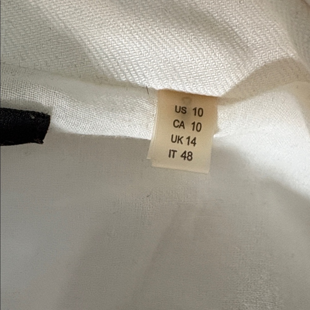 Elie Tahari linen blend Double-Breasted Cream Blazer - Picture 8 of 12